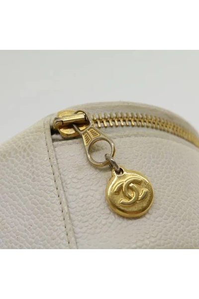 Chanel Vintage Vintage Tassen Pre-owned Leather Pouches White 4 Chanel Vintage Vintage Tassen Pre-owned Leather Pouches White - Afbeelding 4