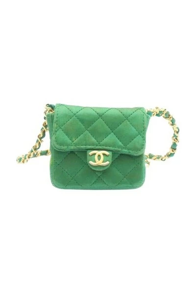 Chanel Vintage Vintage Tassen Pre-owned Leather Crossbody Bag Green 1 Chanel Vintage Vintage Tassen Pre-owned Leather Crossbody Bag Green