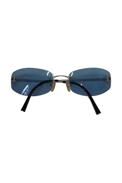 Chanel Vintage Vintage Accessoires Pre-owned Sunglasses Blue 2 Chanel Vintage Vintage Accessoires Pre-owned Sunglasses Blue - Afbeelding 2
