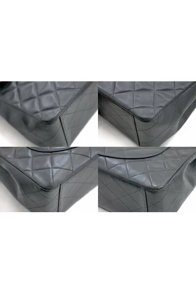 Chanel Vintage Vintage Tassen Pre-owned Jumbo 13; Maxi 2.55 Flap Chain Shoulder Bag Lambskin Black 2 Chanel Vintage Vintage Tassen Pre-owned Jumbo 13; Maxi 2.55 Flap Chain Shoulder Bag Lambskin Black - Afbeelding 2