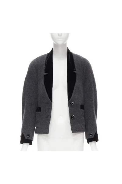 Chanel Vintage Vintage Jassen Pre-owned Cashmere Outerwear Gray 5 Chanel Vintage Vintage Jassen Pre-owned Cashmere Outerwear Gray - Afbeelding 5