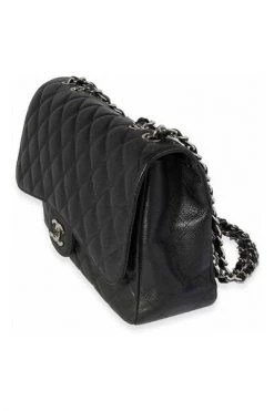 Chanel Vintage Vintage Tassen Pre-owned Jumbo Single Flap Bag Black -Goedkope Chanel Vintage winkel d5c4f7c79078ca81c352a29010e82965