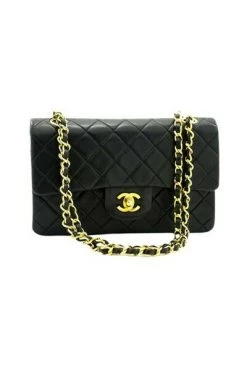 Chanel Vintage Vintage Tassen Pre-owned Leather Flap Bag Black