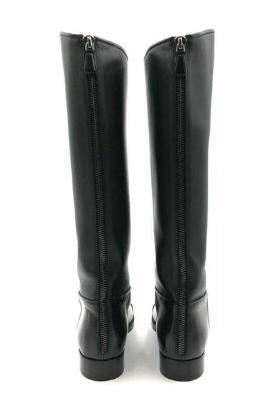 Chanel Vintage Vintage Schoenen Pre-owned Riding Boots In Leather Black 2 Chanel Vintage Vintage Schoenen Pre-owned Riding Boots In Leather Black - Afbeelding 2