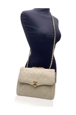 Chanel Vintage Vintage Tassen Pre-owned Leather Chanel-bags Beige -Goedkope Chanel Vintage winkel d90e5c8c2dd11823b067a63fb0220193