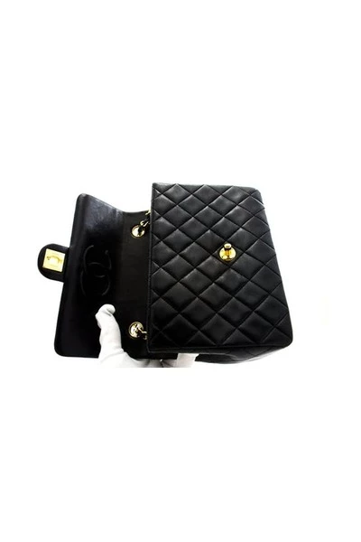 Chanel Vintage Vintage Tassen Pre-owned Mini Square Small Chain Shoulder Bag Crossbody Quilt Black 6 Chanel Vintage Vintage Tassen Pre-owned Mini Square Small Chain Shoulder Bag Crossbody Quilt Black - Afbeelding 6