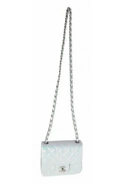 Chanel Vintage Vintage Tassen Chanel Light Blue Iridescent Quilted Calfskin Square Classic Flap Bag 4151688 Blue -Goedkope Chanel Vintage winkel dba8ddcf69bf04fd6831c966ab1278d7