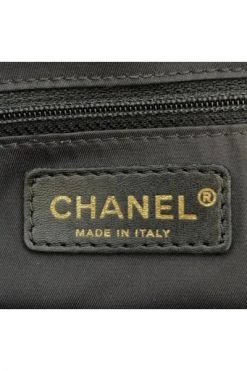 Chanel Vintage Vintage Tassen Black Polyester Chanel Travel Line Black