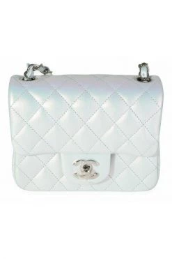 Chanel Vintage Vintage Tassen Chanel Light Blue Iridescent Quilted Calfskin Square Classic Flap Bag 4151688 Blue -Goedkope Chanel Vintage winkel dd51c1512a992865f43d26e653b933fb