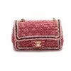 Chanel Vintage Vintage Tassen Pre-owned Metiers D’Art 2018 Tweed Braided Flap Bag Red