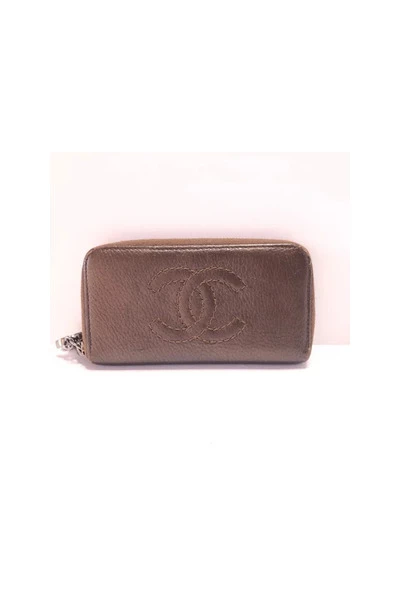 Chanel Vintage Vintage Accessoires Pre-owned Leather Wallets Brown 5 Chanel Vintage Vintage Accessoires Pre-owned Leather Wallets Brown - Afbeelding 5