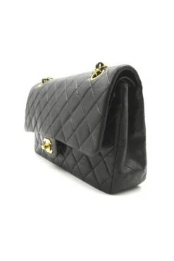 Chanel Vintage Vintage Tassen Pre-owned Medium Double Flap Bag Black