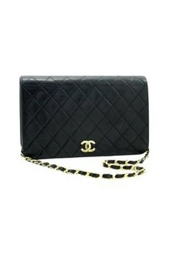 Chanel Vintage Vintage Tassen Pre-owned Full Flap Chain Shoulder Bag Clutch Quilted Lambskin Black -Goedkope Chanel Vintage winkel e22508e2ac1cc78e91afe8600bfc7129