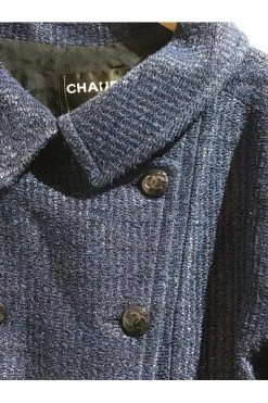Chanel Vintage Vintage Jassen Pre-owned Fabric Outerwear Blue -Goedkope Chanel Vintage winkel e2c1c5105d8586e372408aa659e55b54