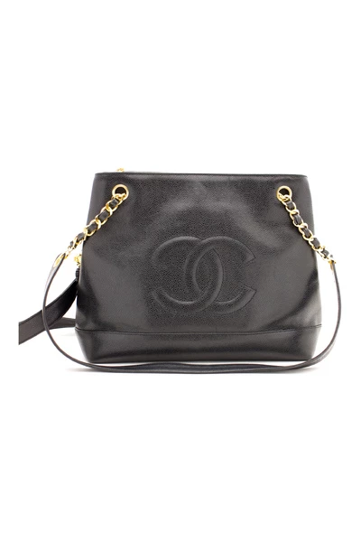 Chanel Vintage Vintage Tassen Pre-owned Caviar Large Chain Shoulder Bag Black 6 Chanel Vintage Vintage Tassen Pre-owned Caviar Large Chain Shoulder Bag Black - Afbeelding 6