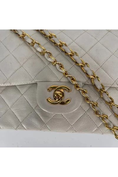 Chanel Vintage Vintage Tassen Pre-owned Leather Chanel-bags White 2 Chanel Vintage Vintage Tassen Pre-owned Leather Chanel-bags White - Afbeelding 2