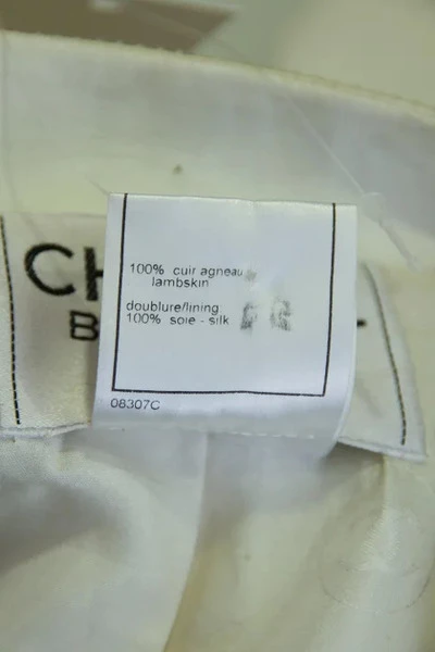 Chanel Vintage Vintage Jassen Pre-owned Leather Outerwear White 6 Chanel Vintage Vintage Jassen Pre-owned Leather Outerwear White - Afbeelding 6