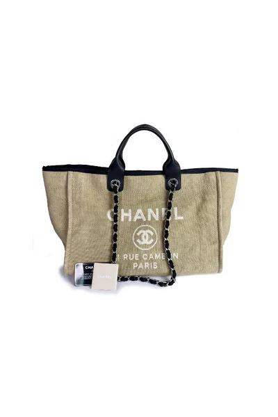 Chanel Vintage Vintage Tassen Pre-owned Canvas Chanel-bags Beige 4 Chanel Vintage Vintage Tassen Pre-owned Canvas Chanel-bags Beige - Afbeelding 4