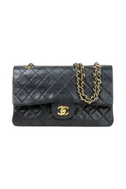 Chanel Vintage Vintage Tassen Pre-owned Medium Double Flap Bag Black -Goedkope Chanel Vintage winkel e56750cc7a281e10280a3018fe00c011