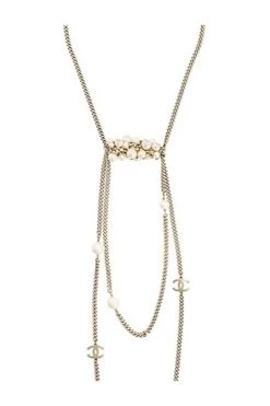 Chanel Vintage Vintage Sieraden Pre-obned Necklace Necklace And False Pearls Yellow -Goedkope Chanel Vintage winkel e57f7e1bc548bcd442760dede353cde4