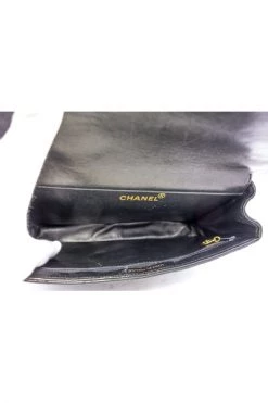 Chanel Vintage Vintage Tassen Pre-owned Double Faces W Sided Chain Shoulder Bag Black