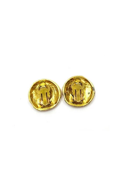 Chanel Vintage Vintage Sieraden Pre-owned Metal Earrings Yellow 1 Chanel Vintage Vintage Sieraden Pre-owned Metal Earrings Yellow