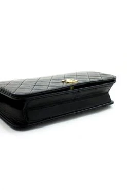 Chanel Vintage Vintage Tassen Pre-owned Full Flap Chain Shoulder Bag Clutch Quilted Lambskin Black -Goedkope Chanel Vintage winkel e5e124a249a9248a67c1f49b8121ba6f