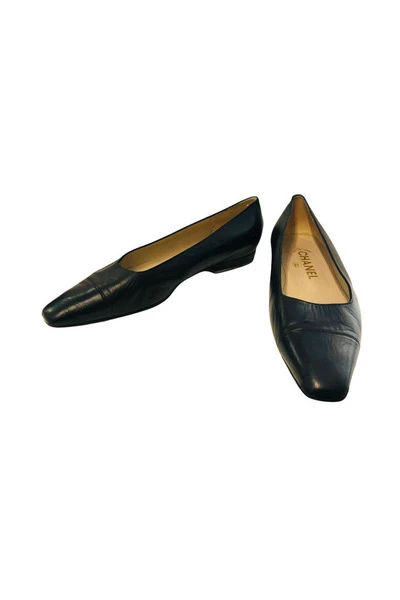 Chanel Vintage Vintage Schoenen Pre-owned Flats Black 2 Chanel Vintage Vintage Schoenen Pre-owned Flats Black - Afbeelding 2