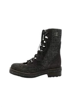 Chanel Vintage Vintage Schoenen Pre-owned Fabric Boots Black -Goedkope Chanel Vintage winkel e7650d366f8569bd3f9c751e781cd098