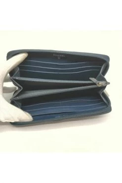 Chanel Vintage Vintage Accessoires Pre-owned Leather Wallets Blue