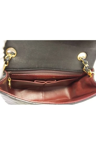 Chanel Vintage Vintage Tassen Pre-owned Mini Square Small Chain Shoulder Bag Crossbody Quilt Black 4 Chanel Vintage Vintage Tassen Pre-owned Mini Square Small Chain Shoulder Bag Crossbody Quilt Black - Afbeelding 4