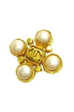 Chanel Vintage Vintage Sieraden Pre-owned Metal Brooches Yellow -Goedkope Chanel Vintage winkel ecb76d053d16489b266f3df3c80d1dca