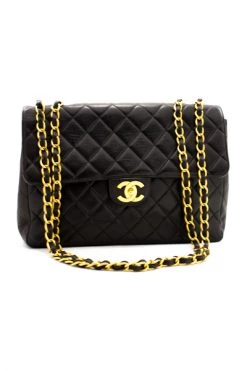 Chanel Vintage Vintage Tassen Pre-owned Large Chain Shoulder Bag Flap Black -Goedkope Chanel Vintage winkel f0950de7a3fe2c49df8f99c29cb0c98f