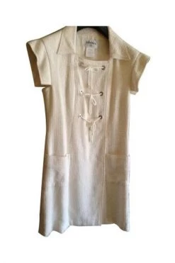 Chanel Vintage Vintage Jurken Pre-owned Fabric Dresses Beige -Goedkope Chanel Vintage winkel f0a912df2b7efb4045fc8818063c403d