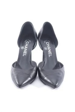 Chanel Vintage Vintage Schoenen Pre-owned Leather Heels Black -Goedkope Chanel Vintage winkel f1d551519960957460b74f5497dad122