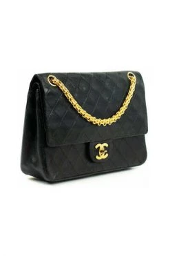 Chanel Vintage Vintage Tassen Pre-owned Sac Timeless Vintage Medium Black -Goedkope Chanel Vintage winkel f1f1c995db187fe02637129450a3a5ab