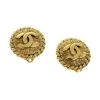 Chanel Vintage Vintage Sieraden Gold Metal Chanel Earrings Yellow