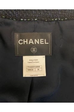 Chanel Vintage Vintage Jassen Pre-owned Single Breasted Jacket In Tweed Blue -Goedkope Chanel Vintage winkel f4800a4ad170167c47e4e8c852102223