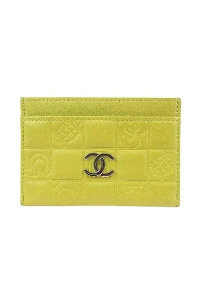Chanel Vintage Vintage Accessoires Pre-owned Leather Wallets Yellow 4 Chanel Vintage Vintage Accessoires Pre-owned Leather Wallets Yellow - Afbeelding 4