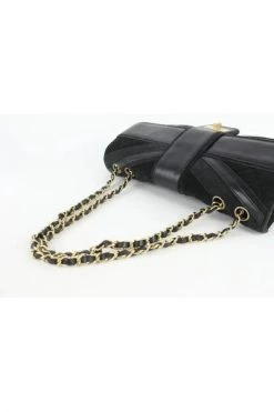 Chanel Vintage Vintage Tassen Pre-owned Suede Chanel-bags Black