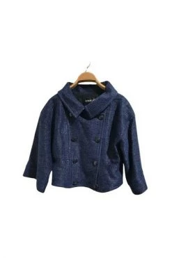 Chanel Vintage Vintage Jassen Pre-owned Fabric Outerwear Blue -Goedkope Chanel Vintage winkel f54b53a3cc246234735ec04746948254