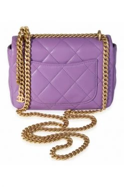 Chanel Vintage Vintage Tassen Chanel Purple Quilted Lambskin Mini Square Chain Flap Bag Purple -Goedkope Chanel Vintage winkel f5bb16e0b71a7097d60193f6c615164f