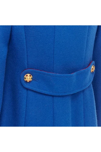 Chanel Vintage Vintage Jassen Pre-owned Wool Outerwear Blue 2 Chanel Vintage Vintage Jassen Pre-owned Wool Outerwear Blue - Afbeelding 2