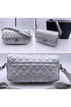 Chanel Vintage Vintage Tassen Pre-owned Leather Chanel-bags Gray -Goedkope Chanel Vintage winkel f8a41fa706c33242dbd757293233654f