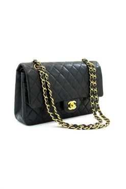 Chanel Vintage Vintage Tassen Pre-owned Medium Double Flap Bag Black