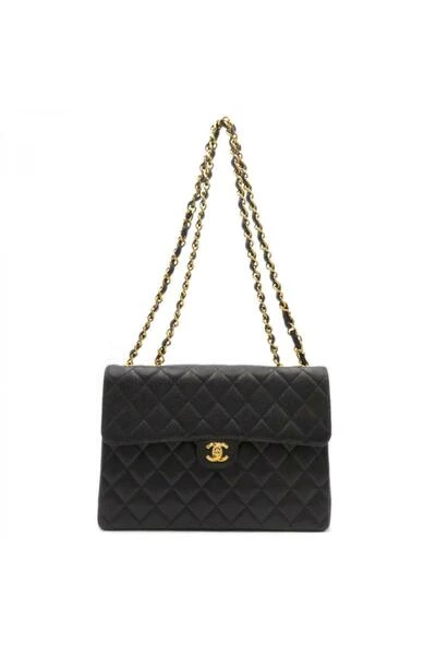 Chanel Vintage Vintage Tassen Pre -owned Classic Caviar Single Flap Bag Black 2 Chanel Vintage Vintage Tassen Pre -owned Classic Caviar Single Flap Bag Black - Afbeelding 2