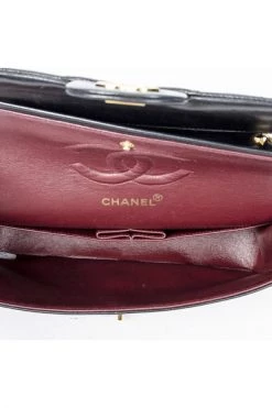 Chanel Vintage Vintage Tassen Pre-owned Medium Double Flap Bag Black